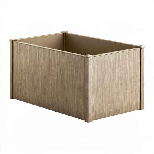 Square Raised Garden Planter Box, 24 x 24 x 18 in, Brown Polypropylene