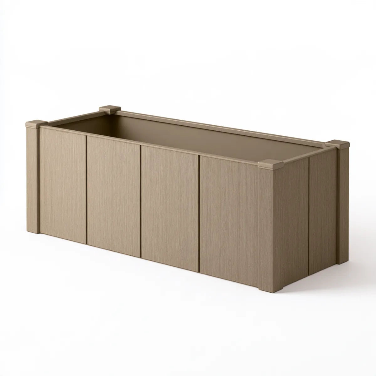 Rectangular Raised Garden Planter Box, 39.4 x 19.7 x 19.7 in, Taupe Wood Plastic Composite