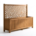 48 x 16 x 63 in Brown Solid Fir Wood Raised Garden Planter Box with Lattice Trellis